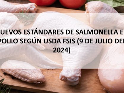 NUEVOS ESTÁNDARES DE SALMONELLA EN POLLO SEGÚN USDA FSIS (9 DE JULIO DEL 2024)